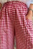 Nonni Gingham Relaxed Barrel Pant Sangria